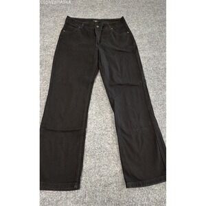 Riders Lee Dark Jeans Womens‎ Black High Rise Straight Stretch Denim - Size 16P